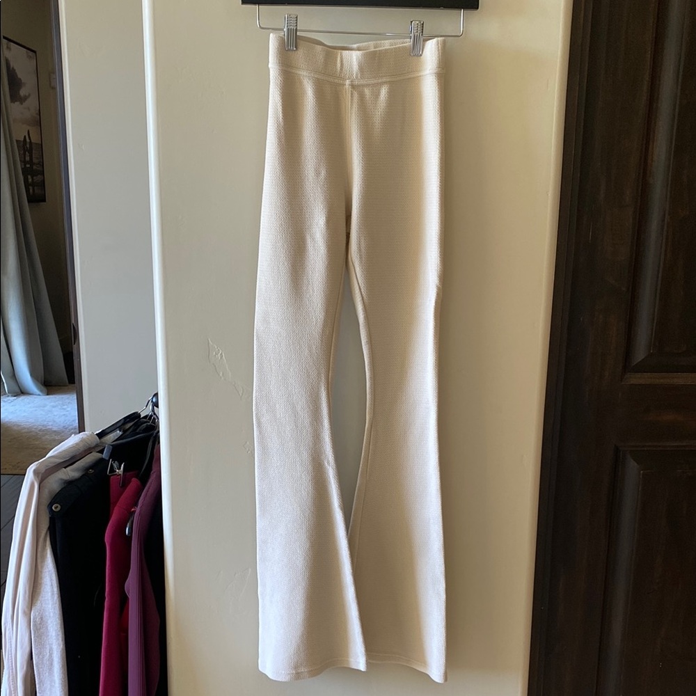 Aerie Cream Flared Knit Pants